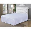 800 Thread Count - Base Valance Pleated Bed Skirt - 100% Pure Egyptian Cotton Sateen Super Soft Hotel Quality Bedding, King - White