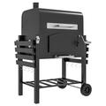 Outsunny Charcoal Grill BBQ Trolley with Adjustable Charcoal Height, Charcoal Stove for Pot, Garden Smoker Barbecue with Folding Shelves, Thermometer on Lid, Bottle Opener, and Wheels