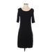 Adrienne Vittadini Casual Dress - Sheath: Black Solid Dresses - Women's Size Small