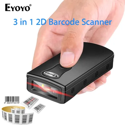 Eyoyo – Scanner de codes à barres 1D QR 2D lecteur de codes à barres USB filaire et sans fil 2.4G