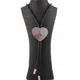 Pendentif en forme de cœur en métal léger pour femmes collier en caoutchouc noir Style Punk