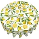 Nappe ronde anti-déformable imperméable nappe lavable branches de citronnier feuilles de fleurs