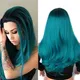 AIYEE-Perruques Synthétiques Vert Foncé Ombré pour Femme Cheveux Longs Raides avec Sous-Vêtements