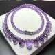 Collier goutte d'eau en améthyste violette naturelle chaîne de perles à facettes découpées de 5 à