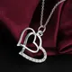 Collier pendentif Double cœur en argent Sterling 925 pour femmes cadeau de fête Simple à la mode