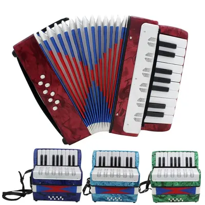 Mini accordéon à 17 touches pour enfants et adultes bande de cadence itude 3 couleurs en option