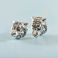 Boucles d'oreilles tête de tigre en argent pour hommes et femmes accessoires de bijoux d'oreille