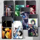 Demon Slayer Anime Coque de téléphone rigide noire Kimetsu no Yaiba Samsung Galaxy Z Flip 4 5