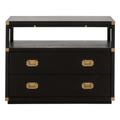 Bradley 2-Drawer Nightstand - Brushed Black, Brushed Gold - Essentials For Living