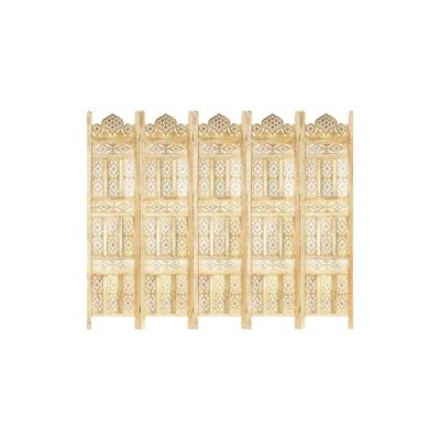 vidaXL 5-tlg. Raumteiler Handgeschnitzt 200×165 cm Mango Massivholz Image