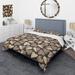 Designart 'Brown Hearts on Animal Skin' Cabin & Lodge Duvet Cover Set