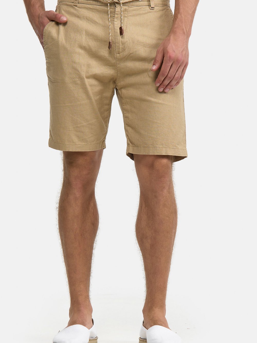 Indicode Shorts Leinen Herren beige, S Image