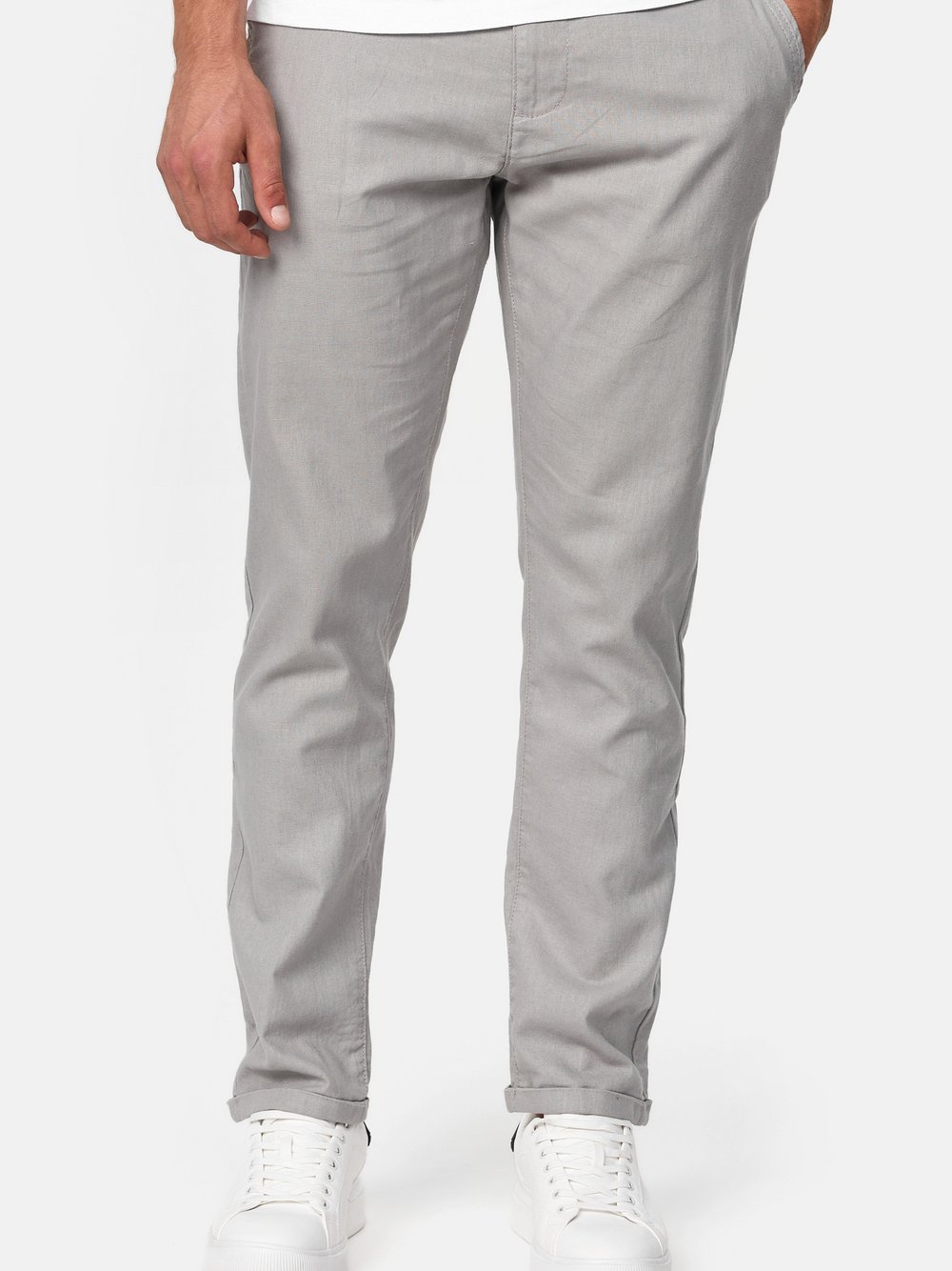 Indicode Leinenhose Herren hellgrau, L Image