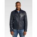 Carlo Colucci Lederjacke Herren blau, XL