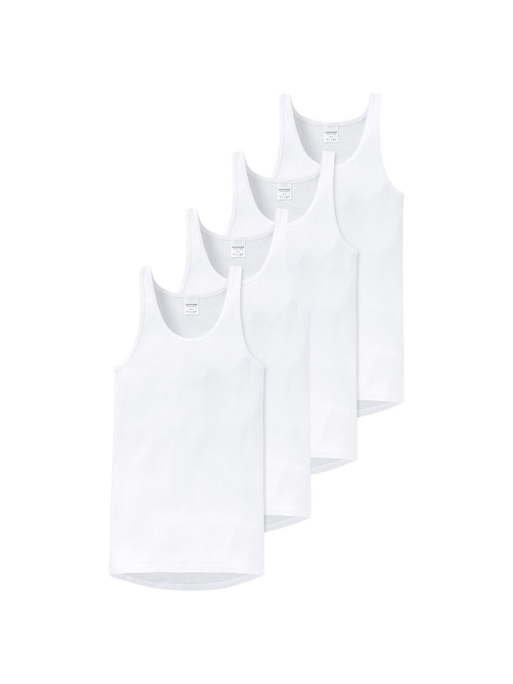 Schiesser Unterhemd 4er Pack Herren weiß, M Image