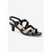 Wide Width Women's Como Sandals by Easy Street in Black Patent (Size 7 1/2 W)