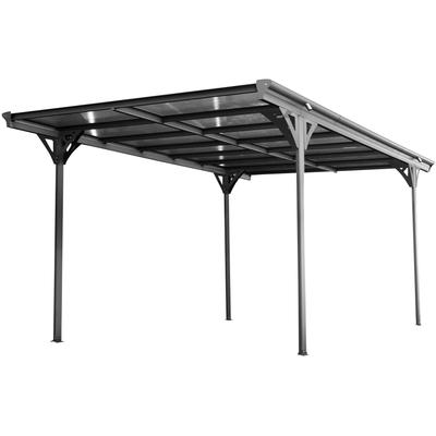 Einzelcarport WESTMANN "Flachdach", grau (anthrazit), B/H/T: 305cm x 217cm x 503cm, Carports, aus Aluminium, anthrazit Image