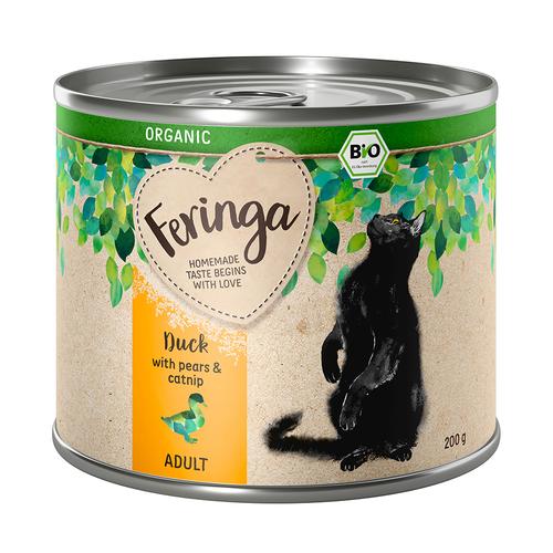 12x200g Organic Adult Ente mit Birne und Katzenminze Feringa Katzenfutter nass