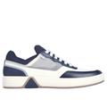 Skechers Men's Mark Nason: Alpha Cup - Fielder Sneaker | Size 8.0 | White/Navy | Textile/Synthetic/Leather