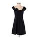 BCBGMAXAZRIA Casual Dress - A-Line: Black Print Dresses - Women's Size 5