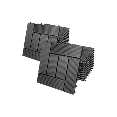 Casaria WPC Fliesen 22x Mosaik Anthrazit