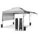 Costway 10 x 17.6 Feet Outdoor Instant Pop-up Canopy Tent with Dual Half Awnings-White