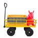 CITYLE Garden Wagon Heavy Duty 550Lbs Capacity Steel Garden Cart Industrial Steel Utility Wagon Cart with Removable Sides and Solid Tires Yellow