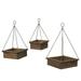 Gerson S/3 Wood & Metal Hanging Planters