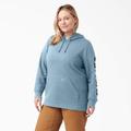 Dickies Women's Plus Water Repellent Sleeve Logo Hoodie - Clear Blue Size 3X (FWW22)