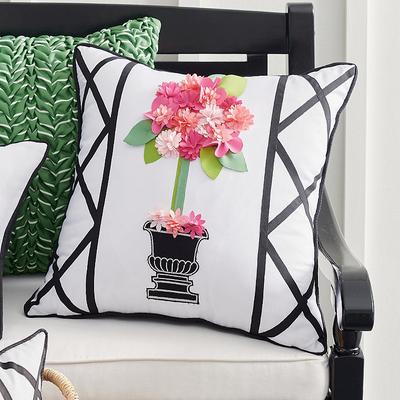 Topiary Hydrangea Outdoor Pillow - Pink - Grandin ...
