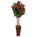 Nearly Natural 5 Hibiscus Tree in Decorated Wooden Planter