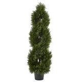 Nearly Natural Double Pond Cypress Spiral Topiary UV Resistant w/1036 Leaves (Indoor/Outdoor)