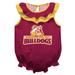 Girls Infant Maroon Brooklyn College Bulldogs Sleeveless Ruffle Bodysuit