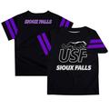 Youth Black University of Sioux Falls Cougars Team Logo Stripes T-Shirt