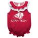 Girls Infant Red Utah Tech Trailblazers Sleeveless Ruffle Bodysuit