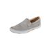 Extra Wide Width Men's Canvas Slip-On Shoes by KingSize in Grey (Size 10 1/2 EW) Loafers Shoes