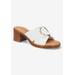 Wide Width Women's Chi-Italy Sandals by Bella Vita in White Leather (Size 7 1/2 W)