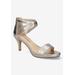 Extra Wide Width Women's Everly Sandals by Bella Vita in Champagne Leather (Size 9 WW)