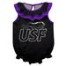 Girls Infant Black University of Sioux Falls Cougars Sleeveless Ruffle Bodysuit