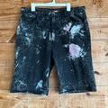 Levi's Shorts | Levis 569 Loose Straight Paint Splatter Denim Shorts | Color: Black/Gray | Size: 38