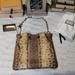 Gucci Bags | Gucci Snake Skin Handbag | Color: Brown/Tan | Size: 12 L 12 W
