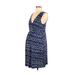 Old Navy Casual Dress Plunge Sleeveless: Blue Chevron/Herringbone Dresses - Women's Size Medium