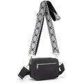 Umhängetasche LASCANA "Minibag", Damen, Gr. B/H/T: 19cm x 15cm x 8cm, schwarz, Textil, unifarben, Taschen, Handtasche, Crossbody-Bag mit auswechselbaren Schulterriemen VEGAN