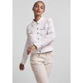 Jeansjacke PIECES "PCOIA LS DNM JACKET BWHI NOOS BC" Gr. S (36), weiß (bright white) Damen Jacken Jeansjacken