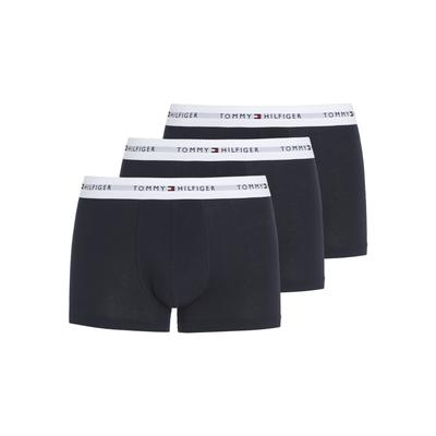 Boxer "TRUNK 3 PACK", Herren, Gr. M (50), blau (desert, sky, desert, sky, desert, sky, (dunkelblau)), Jersey, Obermaterial: 95% Baumwolle, 5% Elasthan, TOMMY HILFIGER UNDERWEAR, unifarben, kontrastfarbene Details, körpernah, Unterhosen, mit... Image
