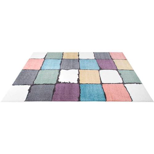 Teppich CARPET CITY ""YOUNG919"" Teppiche Gr. B: 120cm, 11mm, L: 160cm, bunt Bunter Kinderteppich mit Karo-Muster