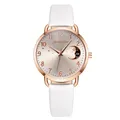 Montre en cuir PU pour femmes nouvelle marque célèbre cadran lune Quartz bracelet en cuir