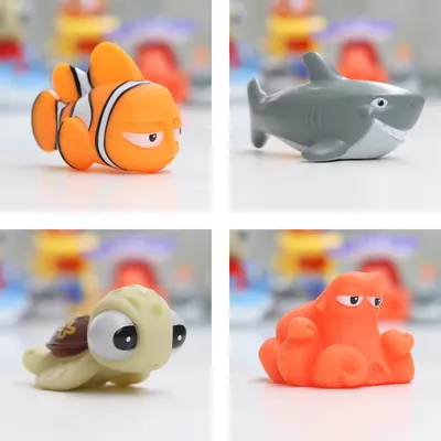Jouets de bain pour bébé 8 pièces/ensemble flotteur Nemo Dory Fish Spray d'eau jouets à presser