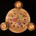 STRATravelling-Pentagramme en bois ci-après table en bois plaque d'autel Triquetra accessoires