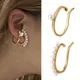 VKcloser-Boucles d'oreilles en cristal de Bohème pour femmes chaîne de perles fines clip d'oreille